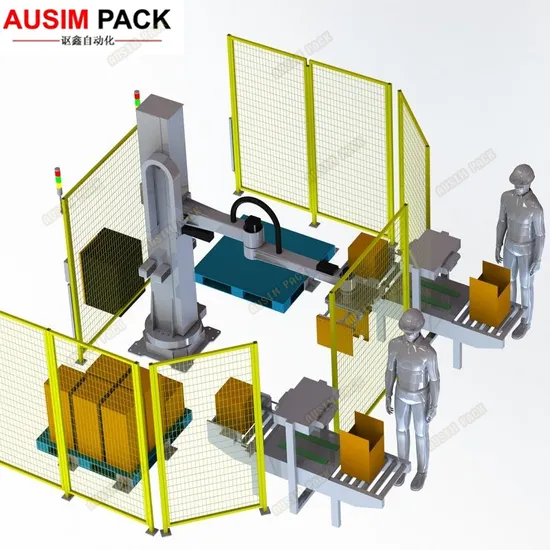 Automatic Carton Tray Single Column Palletizing Machine for Stacking Coordinate Palletizer Robot